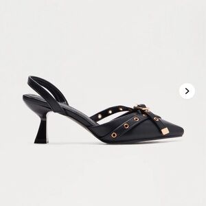 Fashion Nova Kaia Buckle Pumps- Black